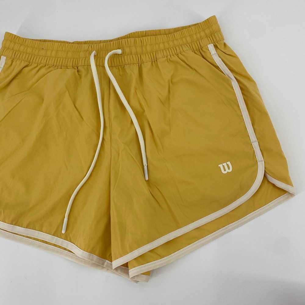Wilson Ellyn Athletic Shorts Womens Size S Yellow Dolphin Style Drawstring - Picture 2 of 5